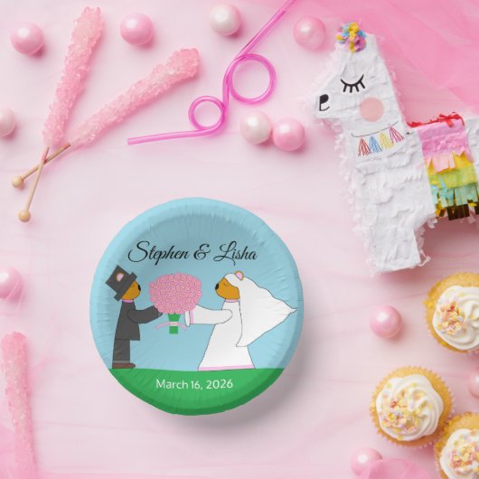 Teddy Bears Erlangung einer Hochzeitsempfang Pappteller (Party)