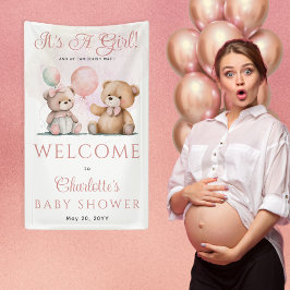 Teddy Bears Es ist ein Mädchen mit Baby Wait Baby  Banner
