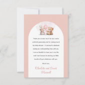 Teddy Bears Es ist ein Mädchen mit Baby Wait Baby Dankeskarte (Rückseite)