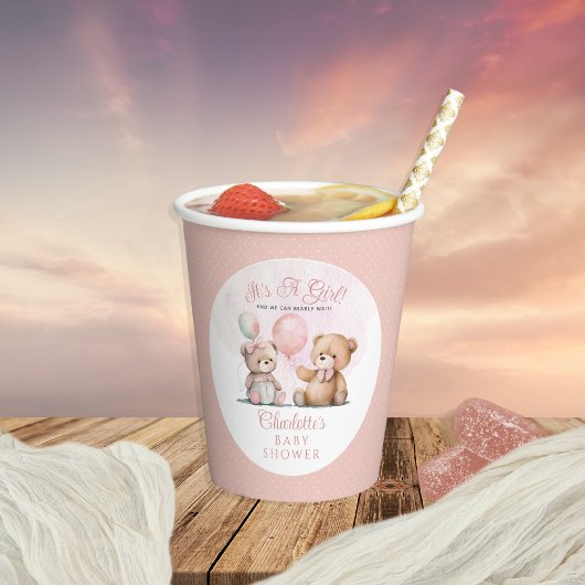 Teddy Bears Es ist ein Mädchen mit Baby Wait Baby Pappbecher