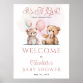 Teddy Bears Es ist ein Mädchen mit Baby Wait Baby Poster (Vorne)