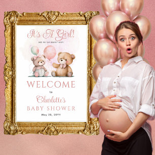 Teddy Bears Es ist ein Mädchen mit Baby Wait Baby Poster