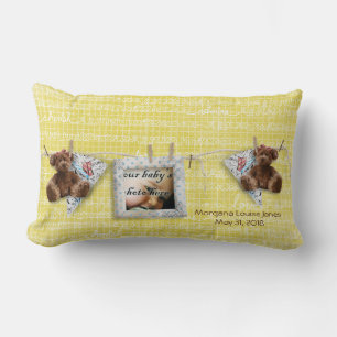 Teddy Bears Foto Rahmen Gelbes Baby Kinderzimmer K Lendenkissen
