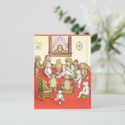 Teddy Bears Gather Round Postkarte (Stehend Vorderseite)