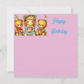 TEDDY BEARS Geburtstagskarte ~ Kleinkind ~ Pink ~ (Rückseite)