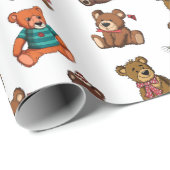 Teddy Bears Geschenkpapier (Rolleneckpunkt)