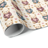 Teddy Bears Geschenkpapier (Rolleneckpunkt)