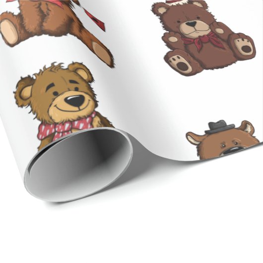 Teddy Bears Geschenkpapier (Rolleneckpunkt)