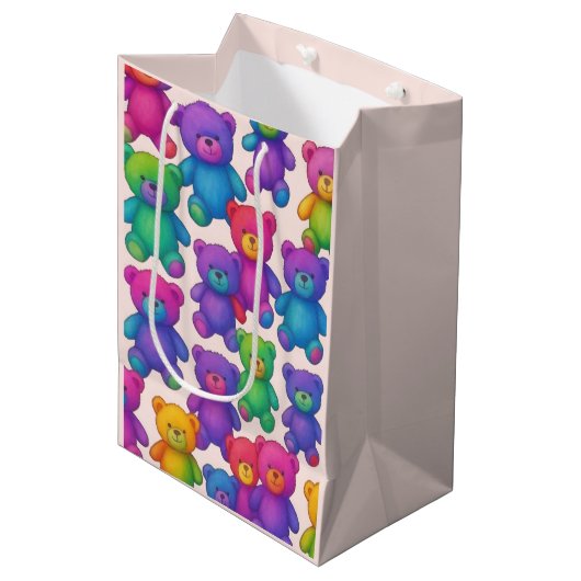Teddy Bears Geschenktasche Mittlere Geschenktüte (Vorderseite Schrägansicht)