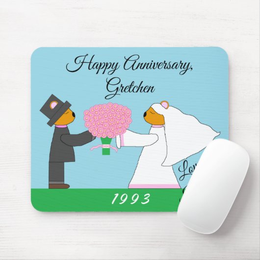Teddy Bears Getried: Jahrestag Mousepad (Mit Mouse)