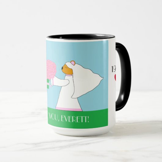 Teddy Bears Getried: Jahrestag Tasse (VorderseiteRechts)