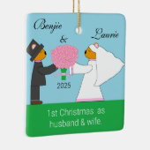 Teddy Bears Getried Married Keramikornament (Rechts)