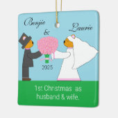 Teddy Bears Getried Married Keramikornament (Links)