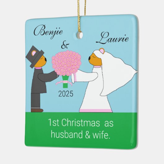 Teddy Bears Getried Married Keramikornament (Links)