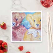 Teddy Bears Happy Birthday Party Celebration Serviette (Beispiel)