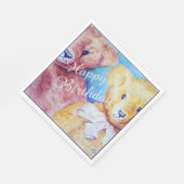 Teddy Bears Happy Birthday Party Celebration Serviette (Ecke)