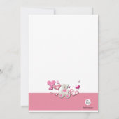 Teddy Bears & Heart Balloons Rosa Einladung (Rückseite)