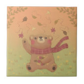 Teddy Bear's Herbst-Herbstlaub Fliese (Vorderseite)