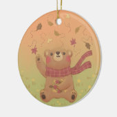 Teddy Bear's Herbst-Herbstlaub Keramik Ornament (Links)