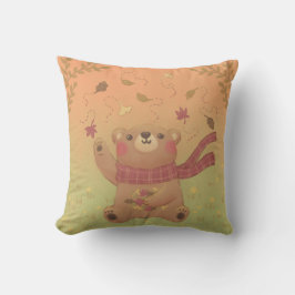Teddy Bear's Herbst-Herbstlaub Kissen