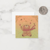 Teddy Bear's Herbst-Herbstlaub Mitteilungskarte (Vorderseite/Rückseite Beispiel)