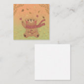 Teddy Bear's Herbst-Herbstlaub Mitteilungskarte (Vorne/Hinten)