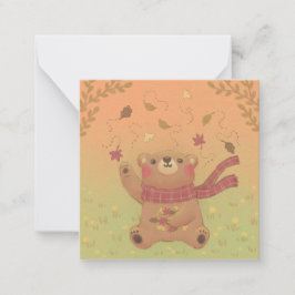 Teddy Bear's Herbst-Herbstlaub Mitteilungskarte