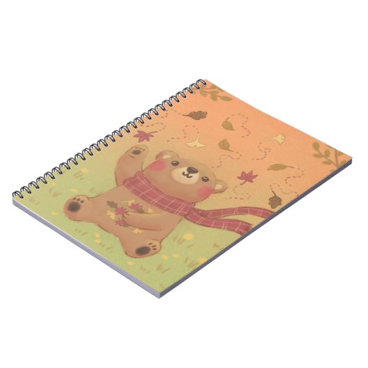 Teddy Bear's Herbst-Herbstlaub Notizblock (Linke Seite)