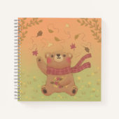 Teddy Bear's Herbst-Herbstlaub Notizblock (Vorderseite)