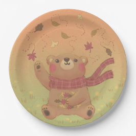 Teddy Bear's Herbst-Herbstlaub Pappteller