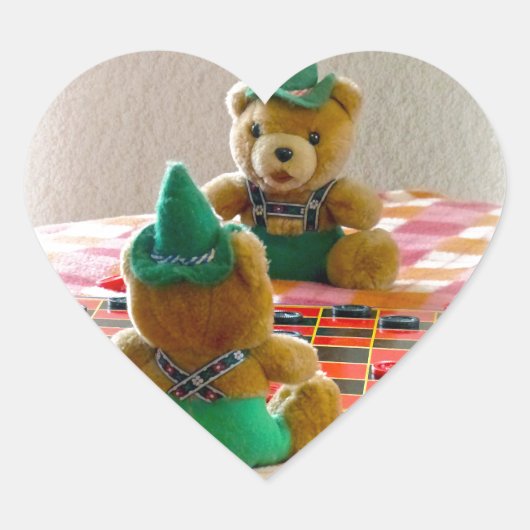 Teddy Bears Herz-Aufkleber (Vorderseite)