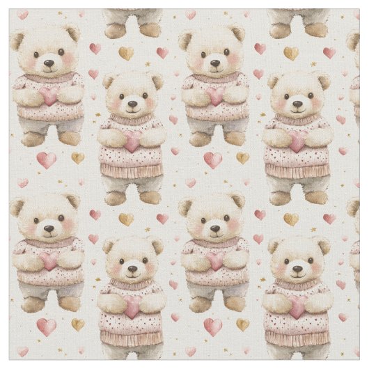 Teddy Bears & Herz Stoff (Nahaufnahme)