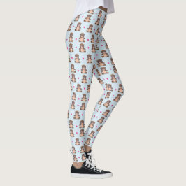Teddy Bears in blauen Leggings
