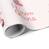 Teddy Bears in der Liebe Autofahren - Personalisie Geschenkpapier (Rolleneckpunkt)