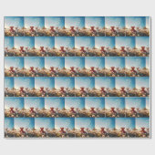 Teddy Bears in einem Kronenfeld Geschenkpapier (Flach)