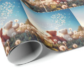 Teddy Bears in einem Kronenfeld Geschenkpapier (Rolleneckpunkt)