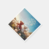 Teddy Bears in einem Kronenfeld Serviette (Ecke)