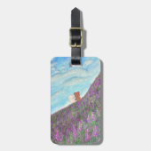 Teddy Bears in Lavender Field – Soft Pastel Painti Gepäckanhänger (Vorderseite vertikal)