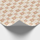 Teddy Bears in Pink Sweaters Geschenkpapier (Ecke)