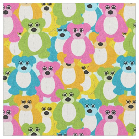 Teddy Bears in Rainbow Colors Childrens and Baby Stoff (Nahaufnahme)