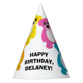 Teddy Bears in Rainbow Colors Kindergeburtstag Partyhütchen