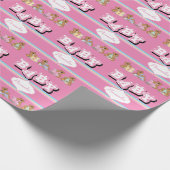 Teddy Bears in Rosa| Personalisieren Geschenkpapier (Ecke)