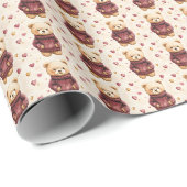 Teddy Bears in Sweaters Geschenkpapier (Rolleneckpunkt)