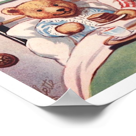 Teddy Bears mit Breakfastin Bed Poster (Ecke)