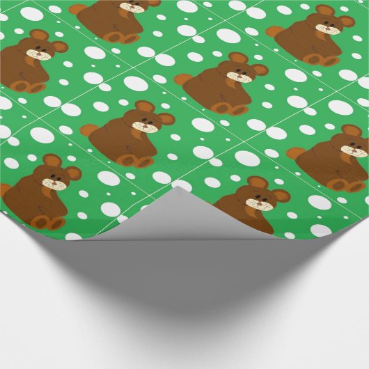Teddy Bears mit einer Blase Hintergrund Geschenkpapier (Ecke)