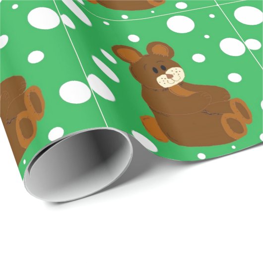 Teddy Bears mit einer Blase Hintergrund Geschenkpapier (Rolleneckpunkt)
