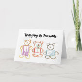 Teddy Bears mit Geschenken Weihnachten oder Geburt (Vorderseite)