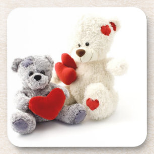Teddy Bears mit Herz-Cork-Untersetzer Getränkeuntersetzer