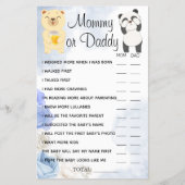 Teddy Bears Mommy oder Daddy Shower Spielkarte Flyer (Vorne)