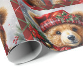Teddy Bears on Christmas Kariert Roll of Geschenkpapier (Rolleneckpunkt)